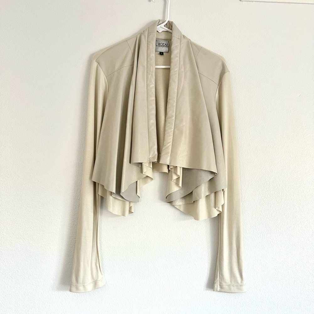 Rozae nichols ivory leather jacket large